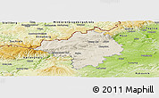 Shaded Relief Panoramic Map of Chomutov, physical outside