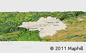 Shaded Relief Panoramic Map of Chomutov, satellite outside