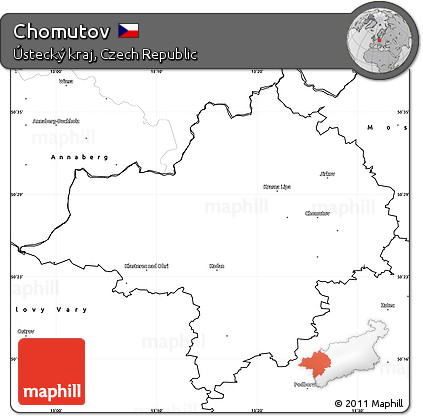Blank Simple Map of Chomutov