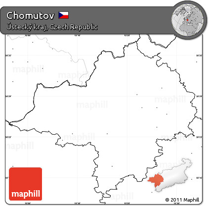 Blank Simple Map of Chomutov, no labels