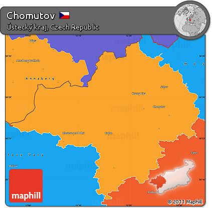 Political Simple Map of Chomutov