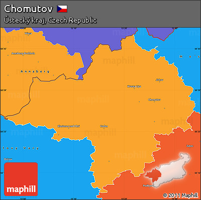 Political Simple Map of Chomutov