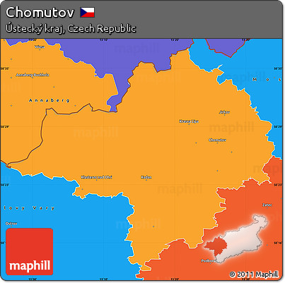 Political Simple Map of Chomutov