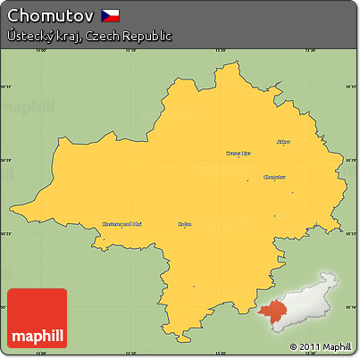 Savanna Style Simple Map of Chomutov, cropped outside