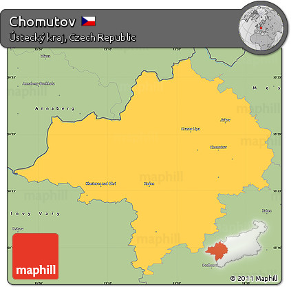 Savanna Style Simple Map of Chomutov