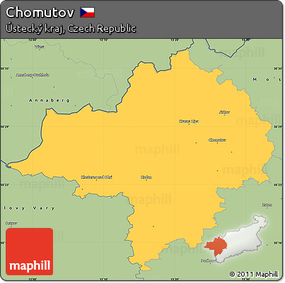 Savanna Style Simple Map of Chomutov