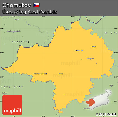 Savanna Style Simple Map of Chomutov