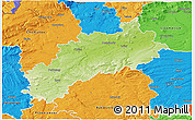 Physical 3D Map of Louny, political outside