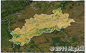 Satellite 3D Map of Louny, darken