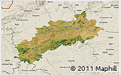 Satellite 3D Map of Louny, shaded relief outside