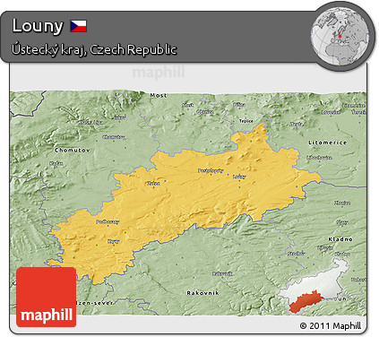 Savanna Style 3D Map of Louny