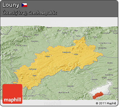 Savanna Style 3D Map of Louny
