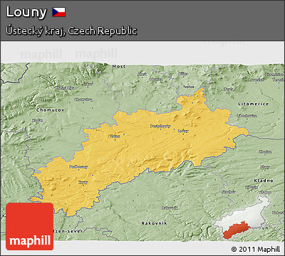 Savanna Style 3D Map of Louny