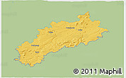Savanna Style 3D Map of Louny, single color outside