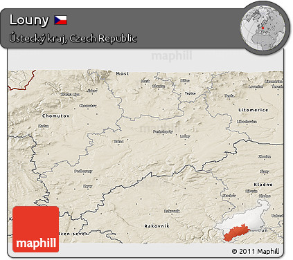 Shaded Relief 3D Map of Louny