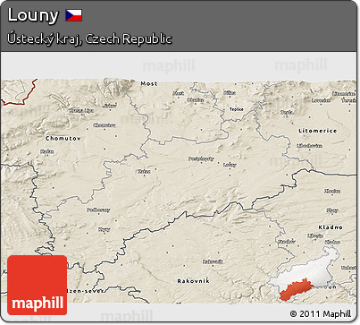 Shaded Relief 3D Map of Louny