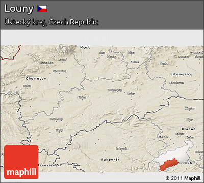 Shaded Relief 3D Map of Louny