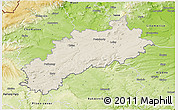 Shaded Relief 3D Map of Louny, physical outside