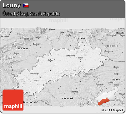 Silver Style 3D Map of Louny
