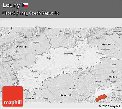 Silver Style 3D Map of Louny