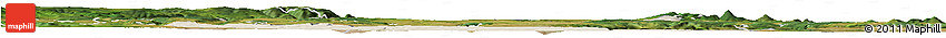 Shaded Relief Horizon Map of Louny, satellite outside