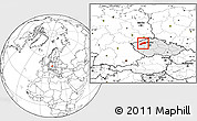 Blank Location Map of Louny, highlighted country