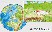 Physical Location Map of Louny, highlighted country