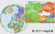 Political Location Map of Louny, highlighted country, highlighted parent region