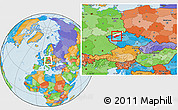 Political Location Map of Louny, highlighted parent region, within the entire country
