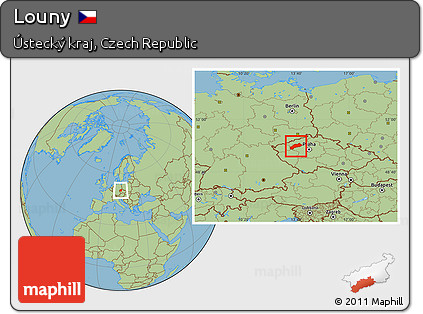 Savanna Style Location Map of Louny