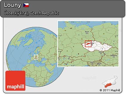 Savanna Style Location Map of Louny, highlighted country
