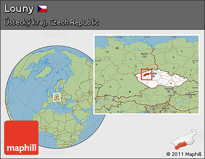 Savanna Style Location Map of Louny, highlighted country