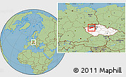 Savanna Style Location Map of Louny, highlighted country, highlighted parent region