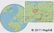 Savanna Style Location Map of Louny, highlighted parent region, within the entire country