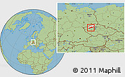 Savanna Style Location Map of Louny, highlighted parent region