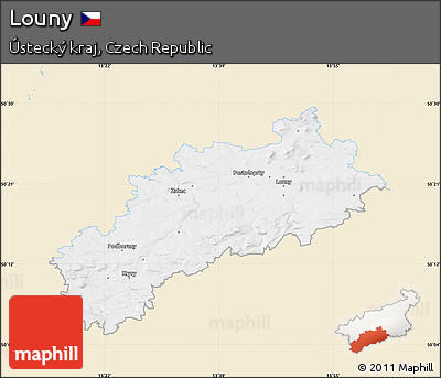 Classic Style Map of Louny, single color outside