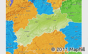 Physical Map of Louny, political outside