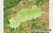 Physical Map of Louny, satellite outside