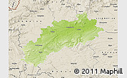 Physical Map of Louny, shaded relief outside