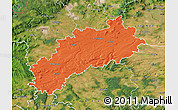 Political Map of Louny, satellite outside