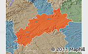 Political Map of Louny, semi-desaturated