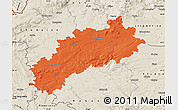 Political Map of Louny, shaded relief outside