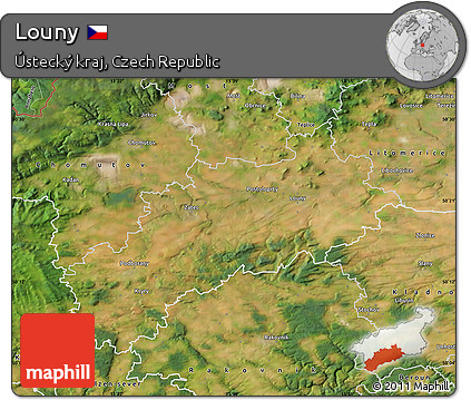 Satellite Map of Louny