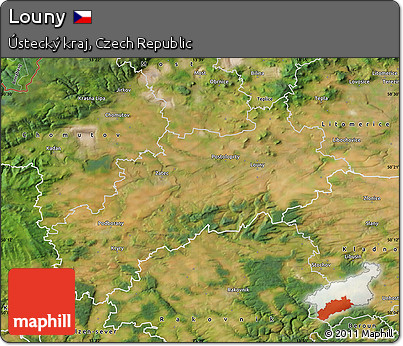 Satellite Map of Louny