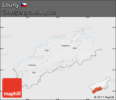 Silver Style Map of Louny, single color outside