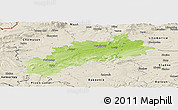 Physical Panoramic Map of Louny, shaded relief outside