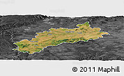 Satellite Panoramic Map of Louny, darken, desaturated