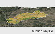 Satellite Panoramic Map of Louny, darken, semi-desaturated