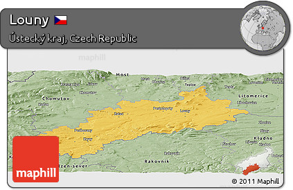 Savanna Style Panoramic Map of Louny