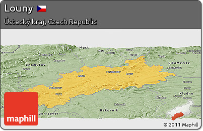 Savanna Style Panoramic Map of Louny